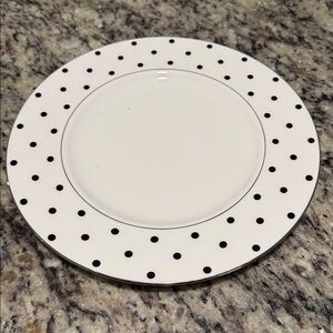 Kate Spade New York Lenox Larabee Road Black Dot 9 1/4” Fine Bone China - NWOT